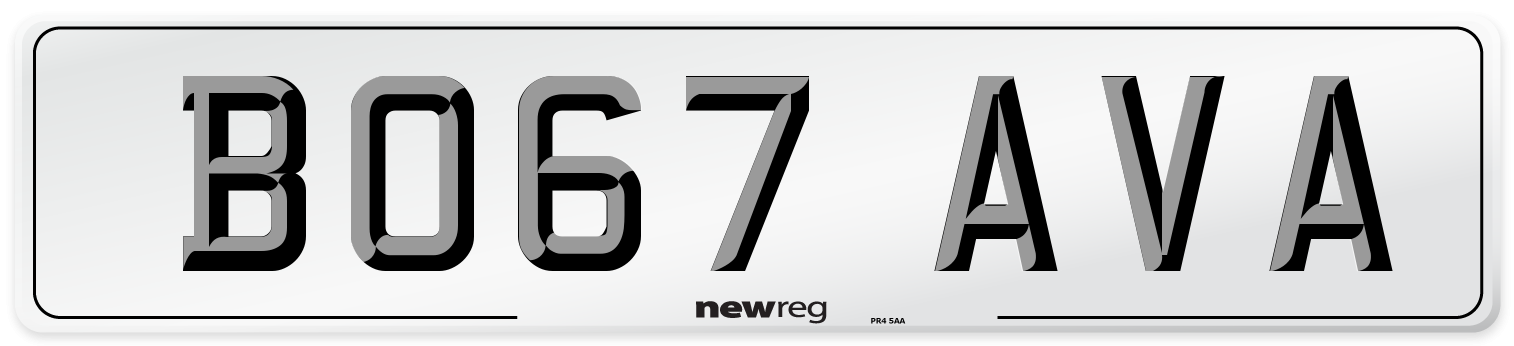 BO67 AVA Number Plate from New Reg